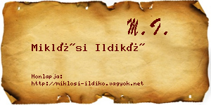 Miklósi Ildikó névjegykártya